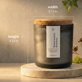 Butterscotch Bourbon 16 oz candle dimensions