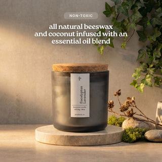 Eucalyptus Lavender non-toxic beeswax and coconut wax candle