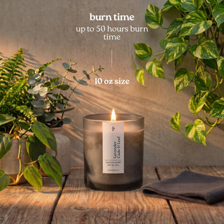 Lavender Cade & Leaf 10 oz candle burn time