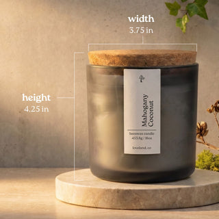 Mahogany Coconut 16 oz candle dimensions