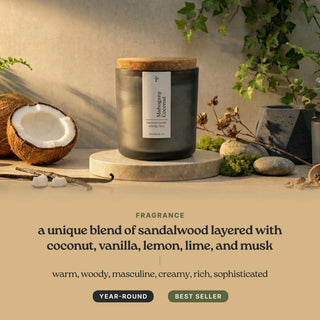 Mahogany Coconut candle scent notes