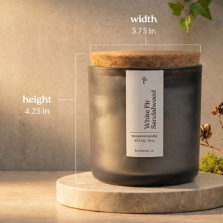 White Fir Sandalwood 16 oz candle dimensions